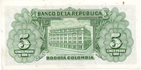 Billete de 5 Pesos Oro Colombia 1953 – José María Córdova Primera Fecha