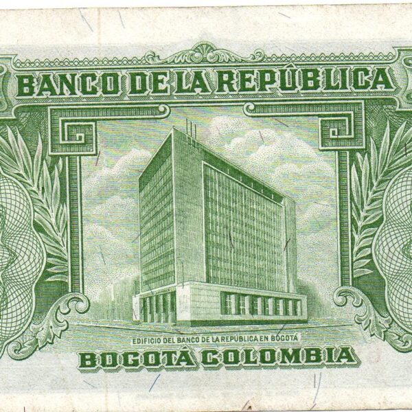 Billete de 5 Pesos Oro Colombia 1960 – José María Córdova