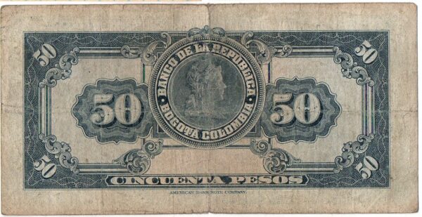 Billete 50 Pesos Oro Banco de la República 1958