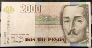 Billete de 2.000 Pesos Colombia – 1999 Formato Grande