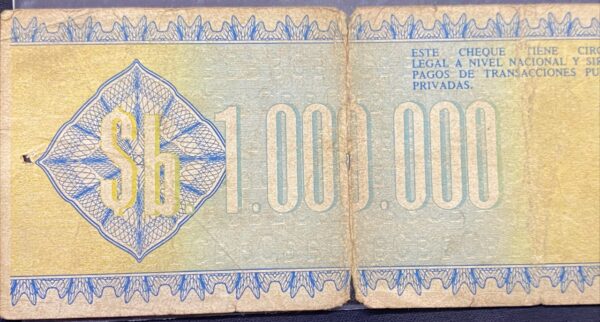 Billete 1.000.000 Pesos Bolivianos 1985 | Bolivia