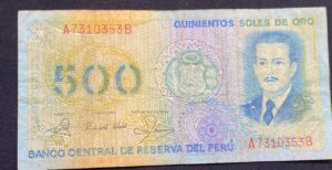 Billete 500 Soles de Oro Perú 1976-1982 | José Quiñones