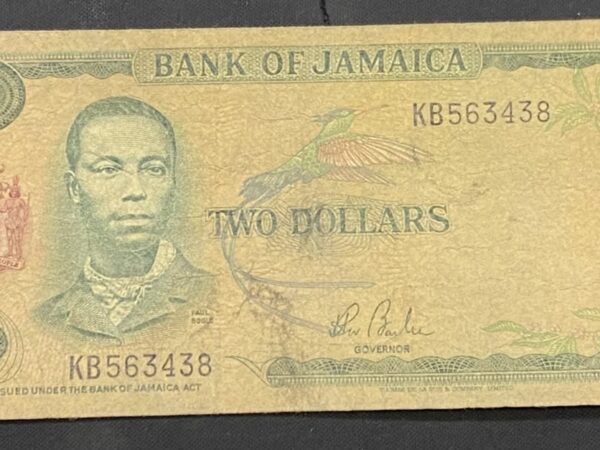 Billete 2 Dólares Jamaica 1985-1993 | Paul Bogle