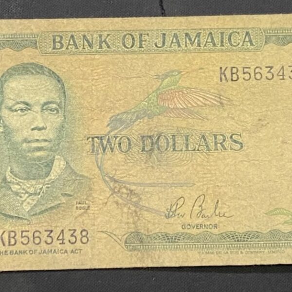 Billete 2 Dólares Jamaica 1985-1993 | Paul Bogle