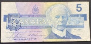 Inicio 7 Billete 5 Dólares Canadá 1986 | Serie Aves de Canadá