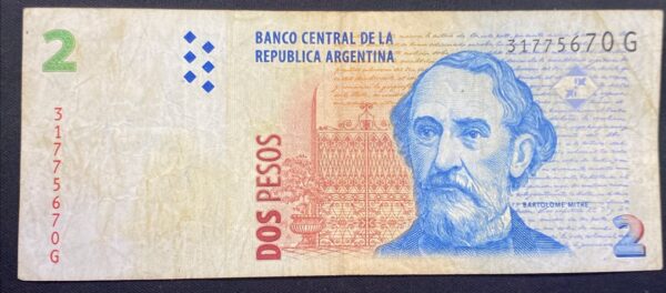 Billete 2 Pesos Argentina 1997-2002 | Bartolomé Mitre