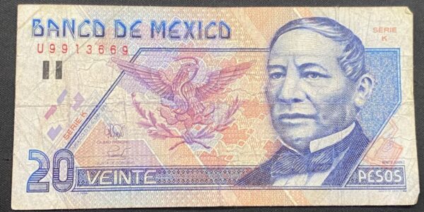 Billete 20 Pesos México 1996 | Benito Juárez
