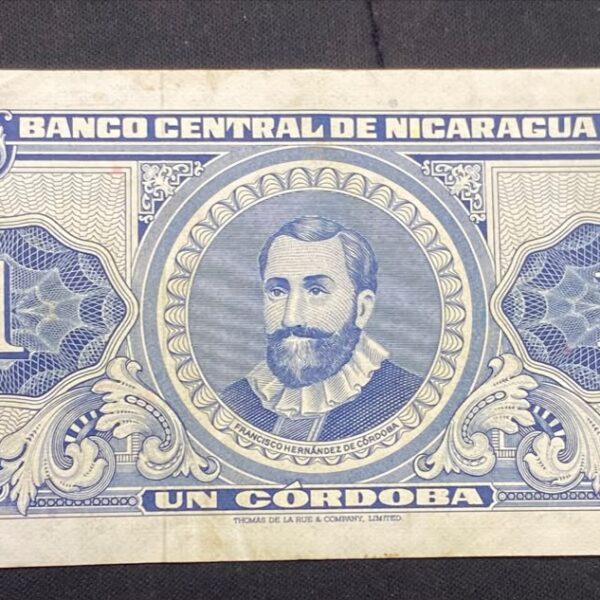 Billete 1 Córdoba Nicaragua 1968 | Francisco Hernández de Córdoba