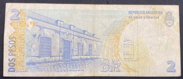 Billete 2 Pesos Argentina 1997-2002 | Bartolomé Mitre
