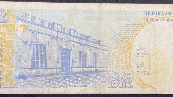 Billete 2 Pesos Argentina 1997-2002 | Bartolomé Mitre
