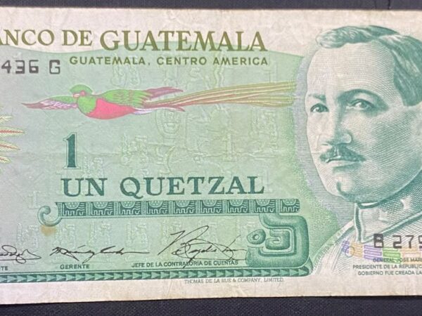 Billete 1 Quetzal Guatemala 1972-1983 | José María Orellana