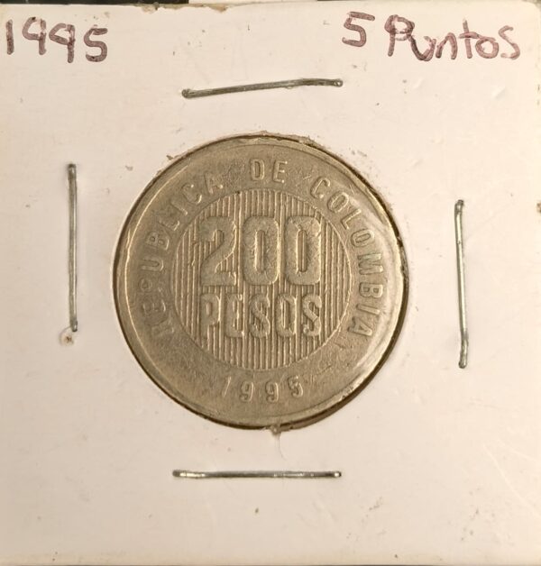 Moneda 200 Pesos Colombia 1995 5 Puntos | Variante